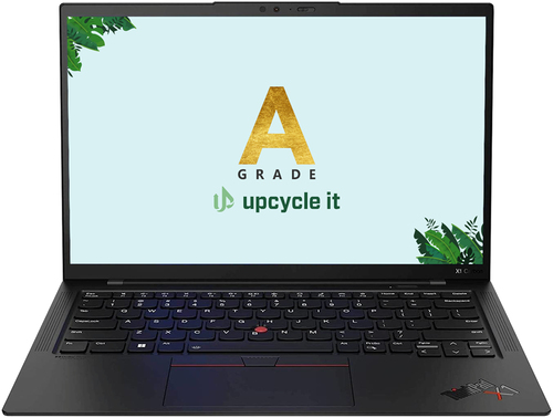 upcycle it Lenovo ThinkPad X1 Carbon Gen 10 (Refurbished) A Intel® Core™ i7 i7-1265U Ноутбук 35,6 cm (14") Сенсорный экран WUXGA 32 GB LPDDR5-SDRAM 512 GB Твердотельный накопитель (SSD) Windows 11 Pro Черный Северные страны