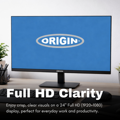 Origin Storage 24inch LED 1080p HD Monitor with VGA/HDMI/DP & Height Adjustable – image 2