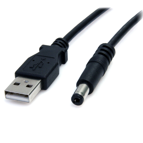 CABLE 2M ADAPTADOR USB A MACHO  A CONECTOR COAXIAL BARREL M 5V  - USB2TYPEM2M