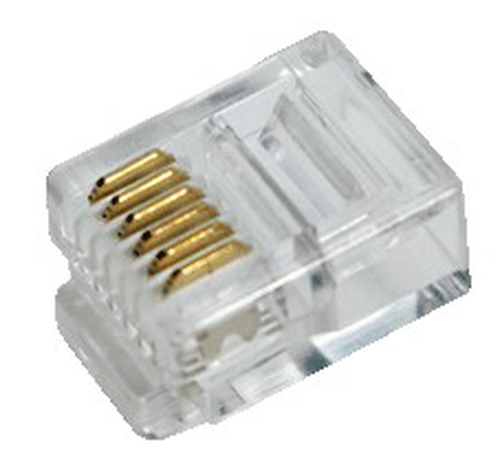 LogiLink RJ12, RJ12, Transparent, Guld, RoHS, 100 stk