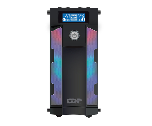 CDP GSMART1516B 1500VA/900W UPS Inteligente con Regulador de Voltaje, 16 salidas, 10 puertos USB, 210 julios, Luces RGB , LCD, 120 Vac imagen 3