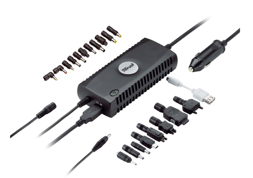 Trust 5-in-1 Notebook Power Adapter Car PW-1400p toiteadapter ja vaheldi Must