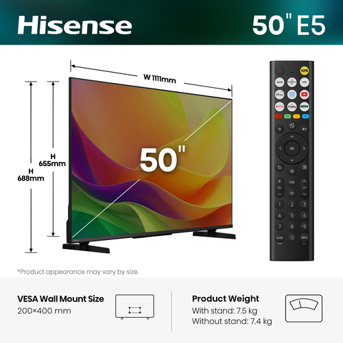 Hisense 50E5STUK TV 127 cm (50") Full HD Smart TV Wi-Fi Black – image 2