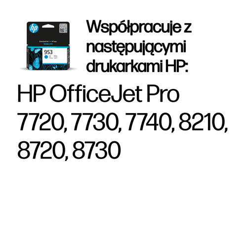 Oryginalny wkład tusz do drukarki HP 953  (F6U12AE) Błękitny (Cyan)