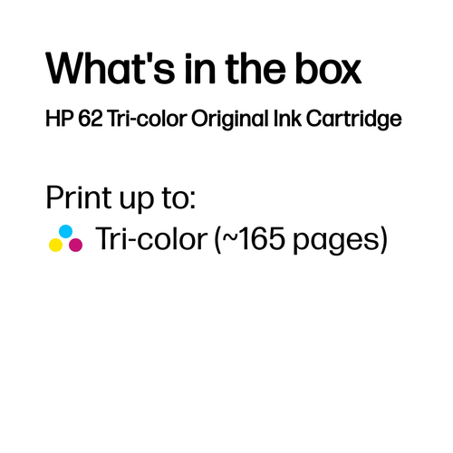 Original HP 62 Tri-Colour Ink Cartridge - image 3