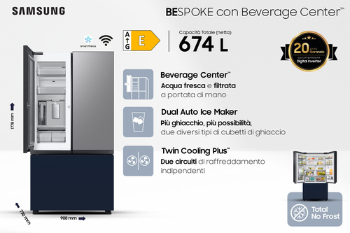 Samsung RF24BB660E2M side-by-side refrigerator Freestanding – image 3