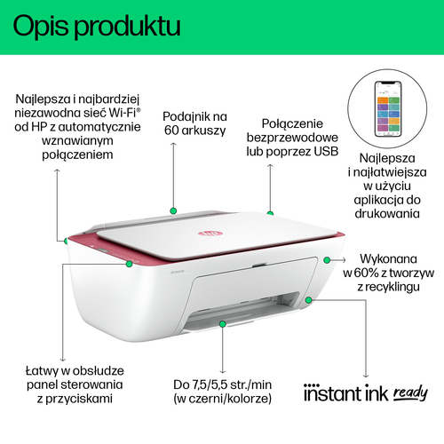 HP Inc. Urządzenie wielofunkcyjne DeskJet 2823e AIO Printer 588R6B