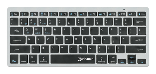 Manhattan Ultra Slim Dual-Mode Wireless Keyboard, German Quertz layout, Bluetooth (v3.0) and Wireless (2.4GHz), 78 low profile scissor keys, Auto Power Manageme – image 2