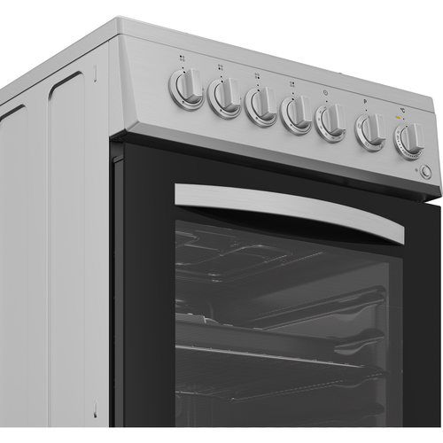 Indesit I5G3PMX 50cm Wide Single Oven Dual Fuel Cooker - Stainless Steel - image 3