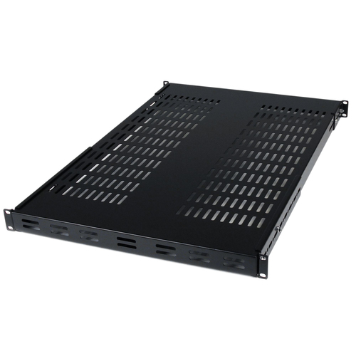 StarTech.com 1U Adjustable Vented Server Rack Mount Shelf - 175lbs - 19.5 to 38in Deep Universal Tray for 19 AV/ Network Equipment Rack (ADJSHELF) Rackhylde Sort