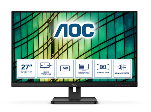 AOC E2 27E2QAE монитор для ПК 68,6 cm (27") 1920 x 1080 пикселей Full HD ЖК Черный