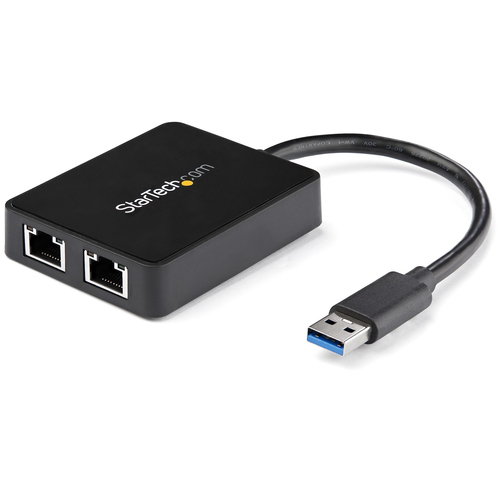 StarTech.com USB 3.0 naar 2-poorts gigabit Ethernet-adapter NIC met USB-poort - Netwerkadapter
