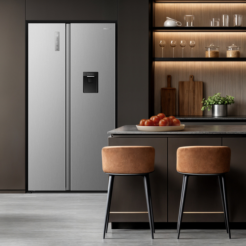 Hisense RS3P558NMID PureFlat American Side-By-Side Fridge Freezer - D Rated - Stainless – image 2
