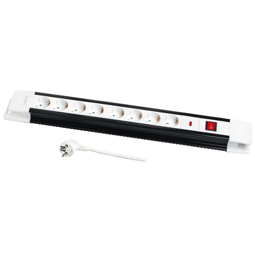 LogiLink Strømfordelingsenhed 8-stik 16A Sort Hvid 3m