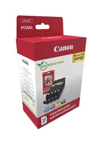 Canon Cli-526 Inkjet Cartridge Photo Value Pack Cmyk 4540B019 - image 2