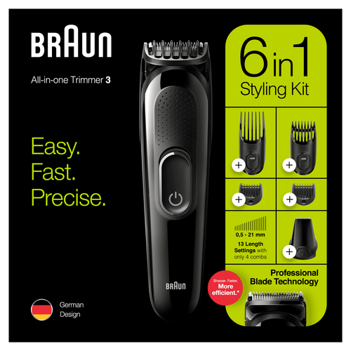 Braun All-in-one 6-in-1 MGK3225 Men Beard Trimmer, Face Trimmer & Hair Clipper, Black – image 5