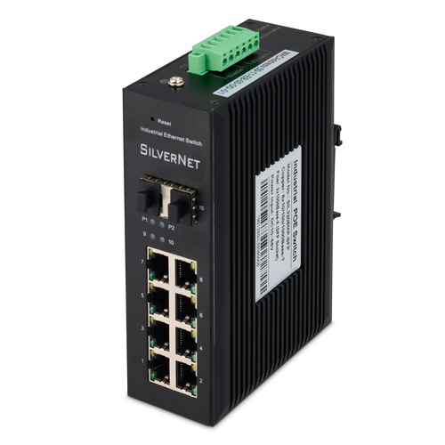 SilverNet 3208MP-SFP Managed L2 Gigabit Ethernet (10/100/1000) Power over Ethernet (PoE) Black