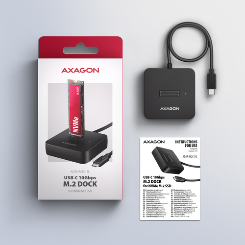 Axagon ADSA-M2C11L USB-C 10Gbps M.2 NVMe SSD Docking Station – image 9