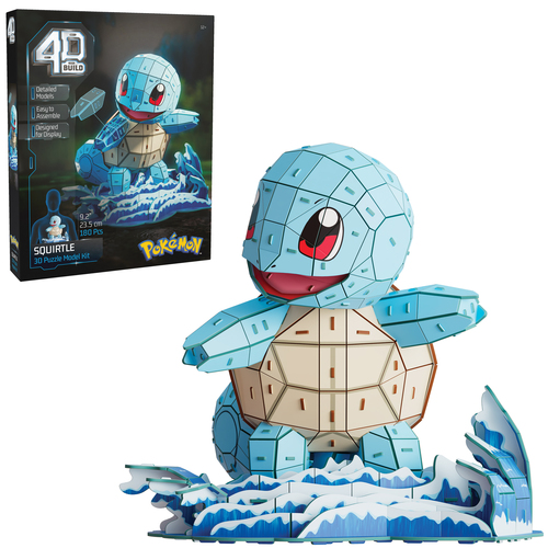 4D Build PUZZ4D - Maqueta Squirtle de 180 Piezas - Puzzle 3D Pokemon Squirtle de 23,5 cm - Maquetas para Construir Adultos y Niños - Puzzles para Adultos y Niños - Juegos de Mesa