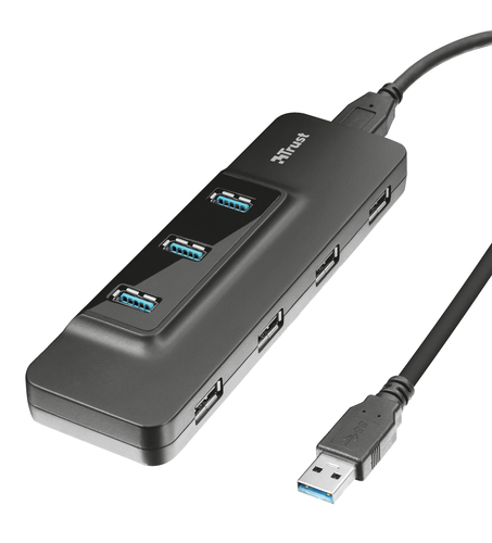 Trust 21807 interface hub USB 3.2 Gen 1 (3.1 Gen 1) Type-A 5000 Mbit/s Black – image 2