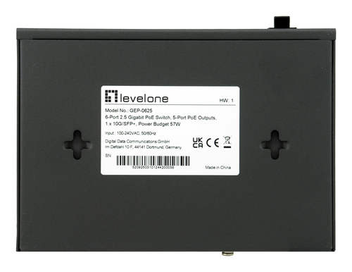 LevelOne Switch 6x GE GEP-0625 2.5GbE 57W 8xPoE+ zwart, afbeelding 5