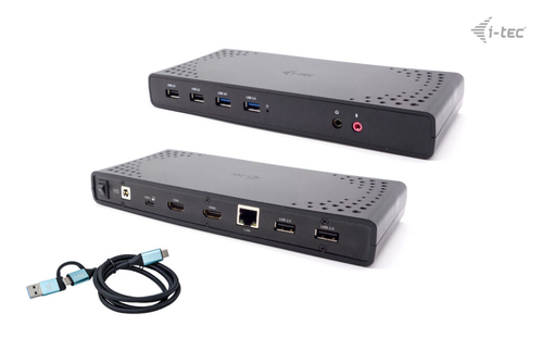 i-tec USB 3.0 / USB-C / Thunderbolt Dual Display Docking Station + Power Delivery