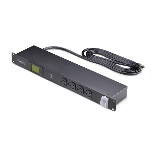 16-OUTLET HORIZONTAL RACK MOUNT METERED PDU, 1U SERVER POWER STRIP W/SURGE PROTE