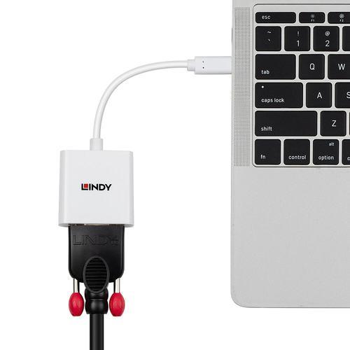 Lindy 43437 video kabel adapter 0,1 m USB Type-C VGA (D-Sub) Wit, afbeelding 5