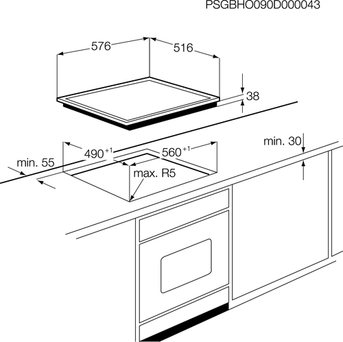 AEG HE604000XB Black Built-in Ceramic hob 4 zone(s) – image 2