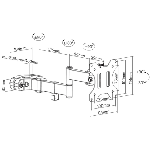 Techly Masthalter voor TV LED LCD 17"-32", zwart, afbeelding 3