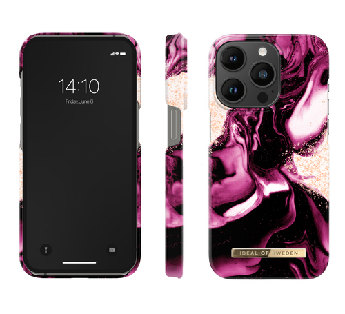 iDeal of Sweden Printed Case iPhone 14PR Golden Ruby Marble – image 2