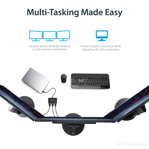StarTech.com 3-Port Multi Monitor Adapter - USB-C to 3x HDMI Video Splitter - USB Type-C to HDMI MST Hub - Dual 4K – image 9