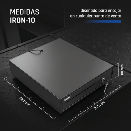 iggual Cajón Portamonedas IRON-10 38cm 4+6 negro