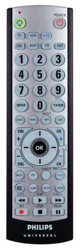 Philips SRU4007/27 mando a distancia DVD/Blu-ray, DVR, SAT Botones 0