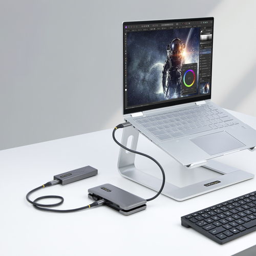 StarTech.com 4-Port USB-C Hub, 1x USB-A and 3x USB-C Ports, USB 3.1 10Gbps, Bus Powered, USB Type C Hub with 9.8in (25cm) Wrap-Around Cable, Portable, afbeelding 9