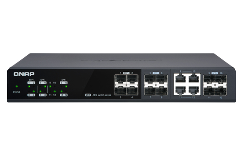 QNAP QSW-M1204-4C сетевой коммутатор Управляемый 10G Ethernet (100/1000/10000) Черный