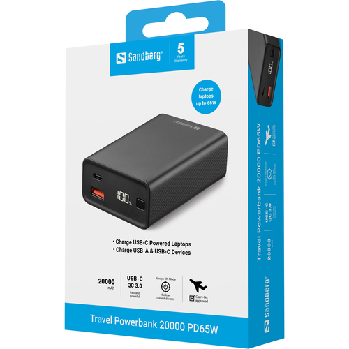 Sandberg Travel Powerbank 20000 PD65W – image 4