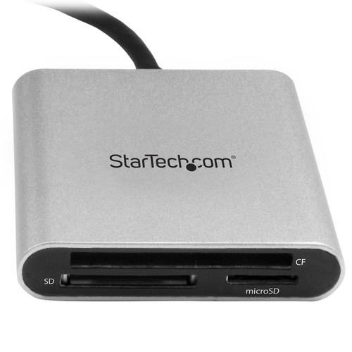 StarTech.com USB 3.0 Flash Memory Multi-Card Reader/Writer USB-C - SD microSD and CompactFlash Card Reader w/ Integrated USB-C Cable (FCREADU3C) Kortlæser USB 3.0 – billede 3