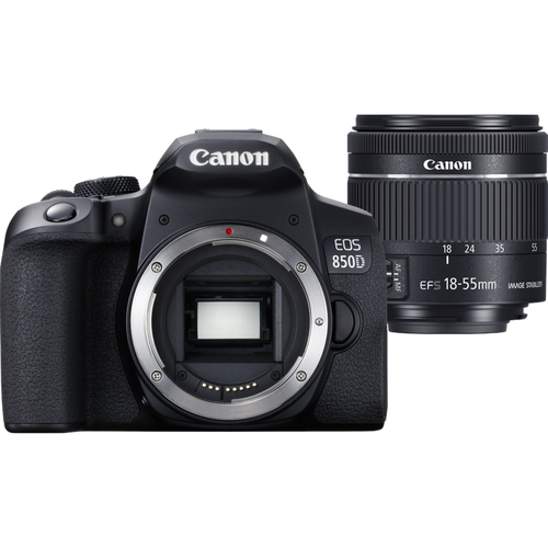 Canon EOS 850D + EF-S 18-55mm f/4-5.6 IS STM Однообъективный зеркальный фотоаппарат с объективом 24,1 MP CMOS 6000 x 4000 пикселей Черный