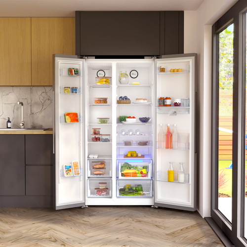 Beko ASD2542VX Freestanding American Style Fridge Freezer with HarvestFreshTM – image 4