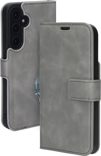 Kenmerken: Classic Wallet Case van Mobiparts Tijdloze kleur Granite Grey: gemaakt voor de moderne levensstijl. Het ontwerp heeft een soft-touch