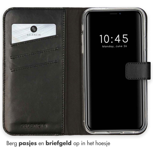 Selencia Echt Lederen Bookcase iPhone Xr - Zwart, afbeelding 3