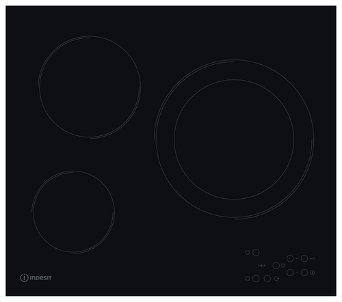Indesit RI 360 C Melns Iebūvēts 58 cm Keramika 3 zone(s)