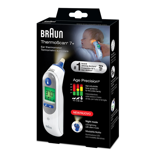 Braun IRT6525 ThermoScan 7+ Ear Thermometer with Night mode, New - image 3