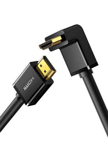 Cable HDMI 20 en Angulo de 90 / 2 m / 4K60Hz / HDR / 3D / HEC Canal Ethernet HDMI / ARC Canal de Retorno de Audio / CEC / 32 canales de Audio / HDCP 22 / Dolby Atmos / 18 Gbps / Blindaje Múltiple 10173 - 10173