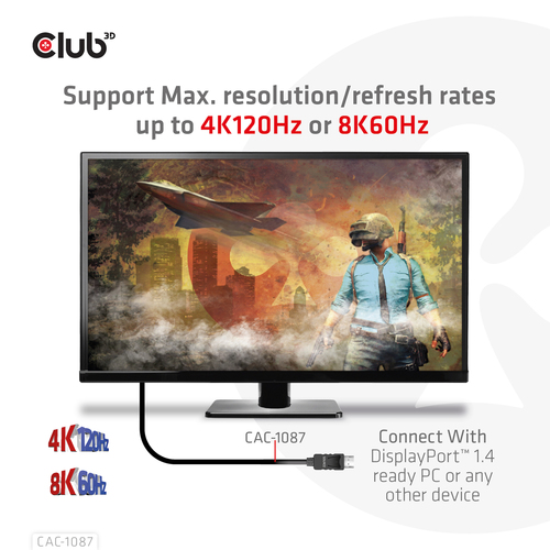 Club 3D DisplayPort 1.4 naar HDMI kabel, afbeelding 7