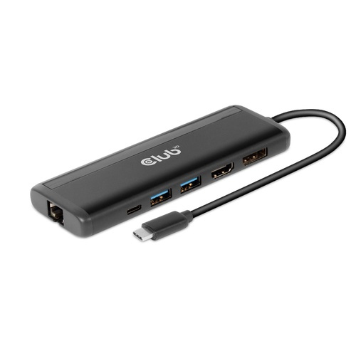 Club 3D USB Gen 1 Type-C 8-in-1 MST Dual 4K60Hz Display Travel Dock dockingstation