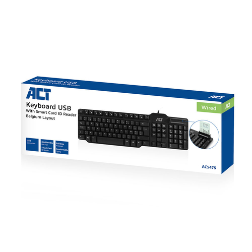 Keyboard Belgium lay-out USB Smart CardID Reader, afbeelding 4
