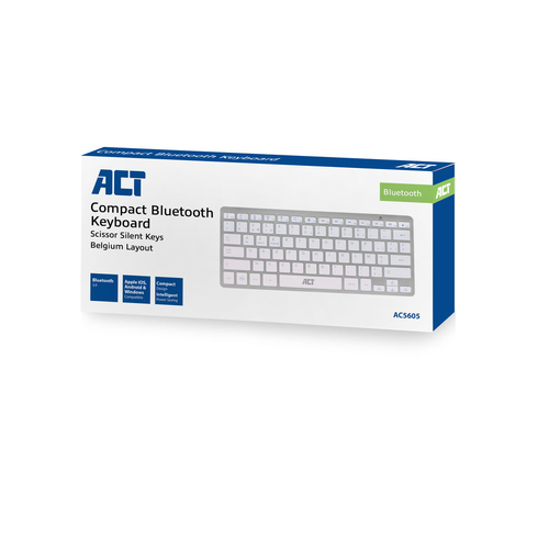 ACT AC5605 Portable Toetsenbord Draadloos Wit Azerty Belgisch, afbeelding 5