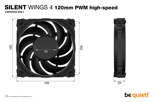 BeQuiet BL094 Silent Wings 4 PC Fan Black 120x25x120mm - image 5